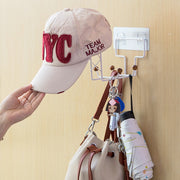 ヘルメットホルダー 帽子ハンガー 壁掛け 取付け簡単 穴あけ不要 粘着フック付き 汎用 無地 黒 白 多機能 収納 省スペース スタンド 玄関 室内 寝室 カギ 服 傘 カバン掛け