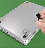 ノートPCスタンド 同色2個セット 折りたたみ PCアクセサリー パソコン用品 ラップトップ キーボード ノートパソコンスタンド 粘着テープ 貼付けタイプ 放熱 排熱 傾斜 タブレット スマホスタンド 台座 便利 コンパクト スタイリッシュ