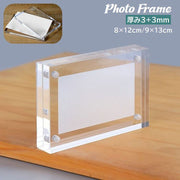 フォトフレーム フォトスタンド 8×12cm 9×13cm 写真立て チェキ クリア 透明 アクリル 2枚合わせ マグネット 両面 直角 推し活 ハンドメイド 記念品 贈り物 ギフト プレゼント