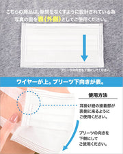 不織布マスク 使い捨てマスク 50枚入り プリーツ式 白 レギュラーサイズ 大人用 耳が痛くなりにくい 幅広 平ひも ウイルス対策 飛沫 防塵 3層構造 男女兼用 ユニセックス レディース メンズ 女性用 男性用 婦人用 紳士用 50枚セット ホワイト