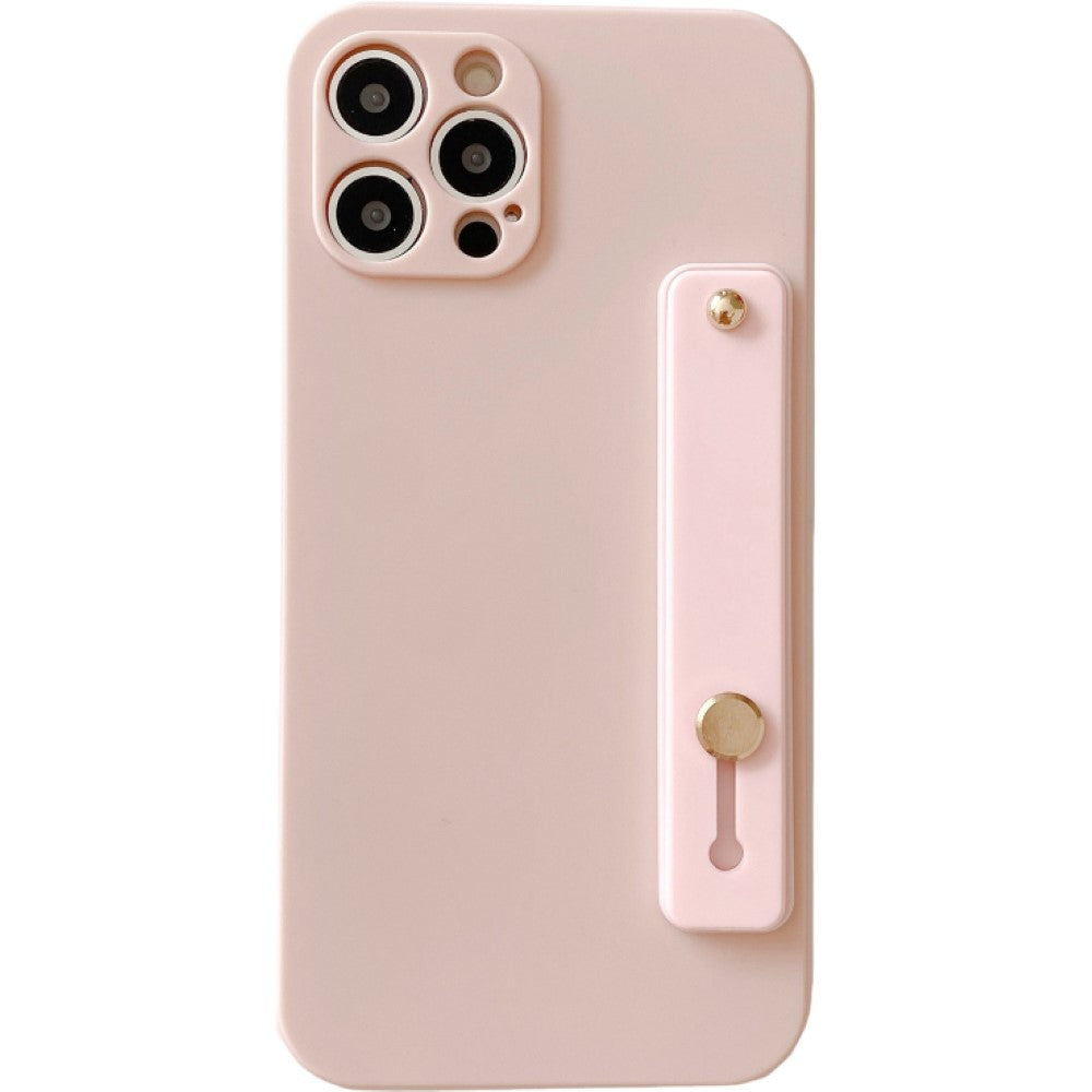 iPhone用ケース スマホケース スマホカバー 耐衝撃 落下防止 シリコン 持ち手 ソフト 背面保護 傷防止 シンプル 無地 単色 アイフォン用