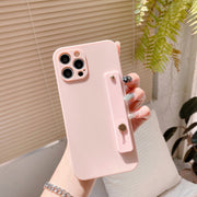 iPhone用ケース スマホケース スマホカバー 耐衝撃 落下防止 シリコン 持ち手 ソフト 背面保護 傷防止 シンプル 無地 単色 アイフォン用