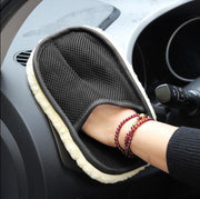洗車用スポンジ 洗車用グローブ ワックスがけ ふかふか ムートン風 手洗い グローブタイプ 手袋タイプ ハンドモップ 洗車 傷防止 洗車用品 カー用品 車用品 バイク用品 ケア用品 ボディ 車内 ふわふわ 仕上げ用 洗車モップ ワックス拭き ワックスグローブ