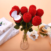 指輪ケース リングケース アクセサリーケース ジュエリーボックス ギフトボックス プレゼントボックス 薔薇 バラ ローズ 保管 ディスプレイ ベロア調 プレゼント ギフト
