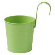 フラワーポット 植木鉢 鉢カバー 園芸用品 インテリア雑貨 小物入れ 底穴なし ハンドル フック付き ハンギング 吊り下げ 鉄製 小型 観葉植物 カラフル おしゃれ