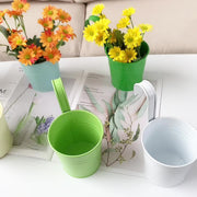 フラワーポット 植木鉢 鉢カバー 園芸用品 インテリア雑貨 小物入れ 底穴なし ハンドル フック付き ハンギング 吊り下げ 鉄製 小型 観葉植物 カラフル おしゃれ