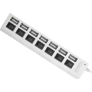 USBハブ USB2.0 HUB 50cmケーブル 7ポート スイッチ付き バスパワー 高速 データ転送 480Mbps リチウム ドッキングステーション 充電器 USBコンセント 小型 コンパクト 使いやすい LEDライト パソコン ノートパソコン ノートPC 周辺機器 Windows