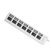USBハブ USB2.0 HUB 50cmケーブル 7ポート スイッチ付き バスパワー 高速 データ転送 480Mbps リチウム ドッキングステーション 充電器 USBコンセント 小型 コンパクト 使いやすい LEDライト パソコン ノートパソコン ノートPC 周辺機器 Windows