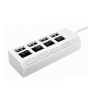 USBハブ USB2.0 HUB 50cmケーブル 4ポート スイッチ付き バスパワー 高速 データ転送 480Mbps リチウム ドッキングステーション 充電器 USBコンセント 小型 コンパクト 使いやすい LEDライト パソコン ノートパソコン ノートPC 周辺機器 Windows