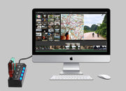 USBハブ USB2.0 HUB 50cmケーブル 4ポート スイッチ付き バスパワー 高速 データ転送 480Mbps リチウム ドッキングステーション 充電器 USBコンセント 小型 コンパクト 使いやすい LEDライト パソコン ノートパソコン ノートPC 周辺機器 Windows