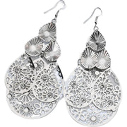 ピアス フックピアス ロング レディース アクセサリー フラワー 花 透かし模様 揺れる 大きめ アンティーク調 キラキラ きれい パーティー プレゼント ギフト 女性用