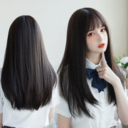 ウィッグ フルウィッグ ロング レディース 女性 婦人 ストレート かつら ネット付き 全頭 ナチュラル 自然 かわいい おしゃれ 前髪 コスプレ