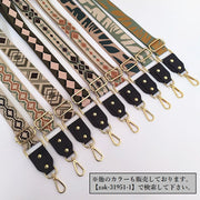 ショルダーストラップ ショルダーベルト バッグストラップ 鞄紐 かばん紐 バッグ 鞄 かばん ファッション雑貨 ナスカン 幅広 太め 総柄 秋冬 かっこいい お洒落 レトロ 可愛い 便利 ゴールドカラー