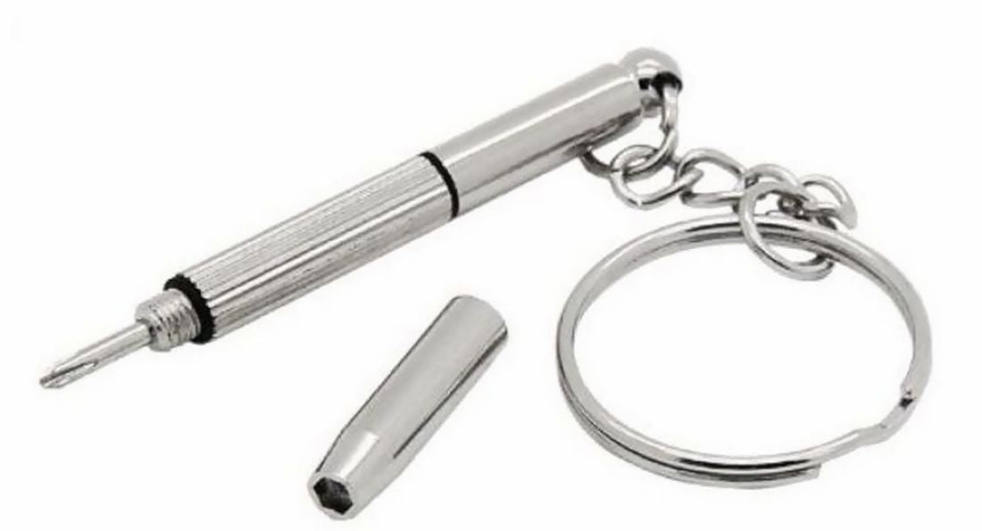 ミニドライバー メガネ用工具 多機能 精密 1本3役 プラス マイナス 六角 サングラス 眼鏡リペア 修理 調整 便利 リング付き