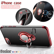 iPhoneケース フィンガーリング付き カバー スマホケース マグネット スタンド 車載ホルダー対応 傷防止 背面 カメラ保護 TPU クリアカラー 透明 ソフトシェル おしゃれ シンプル apple 13 12 11 ProMax mini X XSMax XR SE第二世代 8 7 6 plus アイフォン スマートフォン