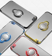 iPhoneケース フィンガーリング付き カバー スマホケース マグネット スタンド 車載ホルダー対応 傷防止 背面 カメラ保護 TPU クリアカラー 透明 ソフトシェル おしゃれ シンプル apple 13 12 11 ProMax mini X XSMax XR SE第二世代 8 7 6 plus アイフォン スマートフォン