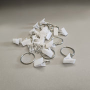 カーテンフック カーテンクリップ 10個セット カーテンライナー シャワーカーテン リング付き 暖簾 ブラインド シンプル プラスチック製 ホワイト 白
