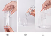 詰め替え容器 プッシュボトル ポンプディスペンサー 小分けボトル 100ml 化粧水 携帯 持ち運び 透明 クリア 旅行 トラベル