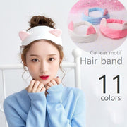 ヘアバンド ネコ耳 ヘアターバン 洗顔 メイク フェイスケア 耳付き ヘッドバンド レディース 洗面 浴室 バス用品 日用雑貨 柔らか モコモコ 可愛い