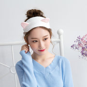 ヘアバンド ネコ耳 ヘアターバン 洗顔 メイク フェイスケア 耳付き ヘッドバンド レディース 洗面 浴室 バス用品 日用雑貨 柔らか モコモコ 可愛い