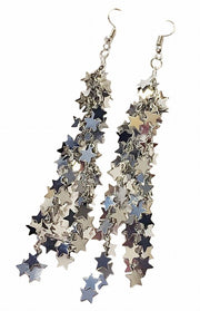 ピアス 星 スター タッセル ロングピアス チェーンピアス フックピアス アクセサリー ジュエリー レディース 揺れる ゴージャス 派手 パーティ お出かけ プレゼント ギフト