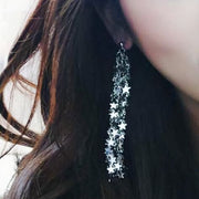ピアス 星 スター タッセル ロングピアス チェーンピアス フックピアス アクセサリー ジュエリー レディース 揺れる ゴージャス 派手 パーティ お出かけ プレゼント ギフト