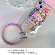 スマホ リングストラップ シリコンブレスレット スマホホルダー チャーム付 スマートフォンストラップ 落下防止 簡単装着 無地 カラバリ豊富 おしゃれ