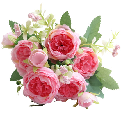 フェイクフラワー 造花 インテリア フラワー バラ 薔薇 ダークピンク バリエーション画像