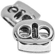 コードストッパー 2個セット 2つ穴 2本紐用 穴径5mm スプリング バネ ロック ホルダー 紐止め