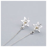 チェーンピアス フェイクパール スターモチーフ チェーン ピアス レディースアクセ 全2色 スター 星 カジュアル 上品 レディース アクセサリー アクセ