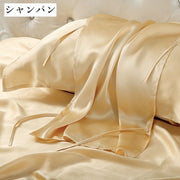 枕カバー 片面 シルク100% まくらカバー 74×52cm 紐タイプ 大きめ 長方形 ピローケース サラサラ なめらか 光沢感 切れ毛対策 乾燥対策 美髪 高級感 寝具 無地 ソリッドカラー 上品 おしゃれ