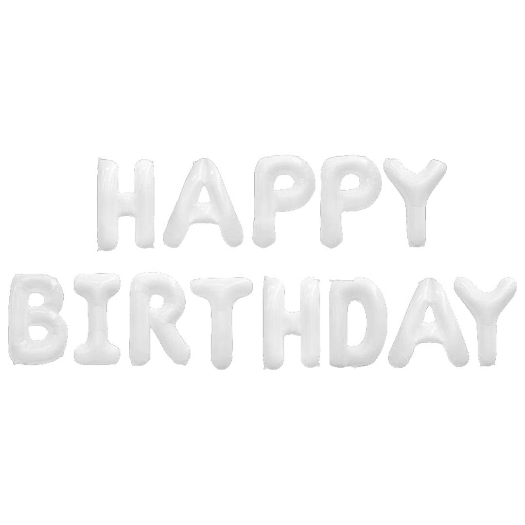 バルーン 誕生日 バースデーバルーン HAPPYBIRTHDAY アルミ風船 誕生会 ホワイト バリエーション画像