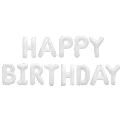 バルーン 誕生日 バースデーバルーン HAPPYBIRTHDAY アルミ風船 誕生会 ホワイト バリエーション画像