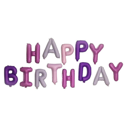 バルーン 誕生日 バースデーバルーン HAPPYBIRTHDAY アルミ風船 誕生会 パープル バリエーション画像