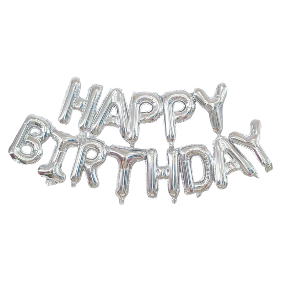 バルーン 誕生日 バースデーバルーン HAPPYBIRTHDAY アルミ風船 誕生会 シルバー バリエーション画像