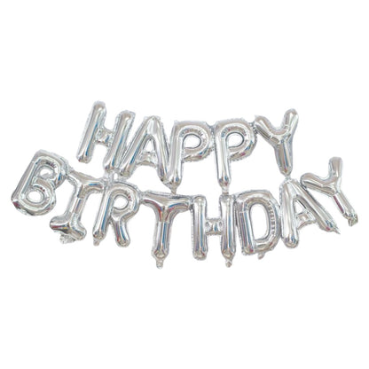 バルーン 誕生日 バースデーバルーン HAPPYBIRTHDAY アルミ風船 誕生会 シルバー バリエーション画像