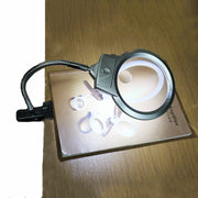 ルーペ クリップ付き ルーペ 拡大鏡 スタンド式 固定クリップ 工具 LEDライト 光る 虫眼鏡 小型 2.25倍 5倍 角度調節可 電池式 コンパクト 読書 観察 作業 便利グッズ シンプル 銀色