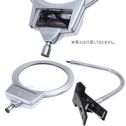 ルーペ クリップ付き ルーペ 拡大鏡 スタンド式 固定クリップ 工具 LEDライト 光る 虫眼鏡 小型 2.25倍 5倍 角度調節可 電池式 コンパクト 読書 観察 作業 便利グッズ シンプル 銀色