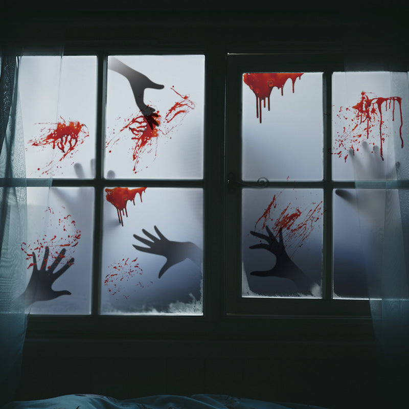 ウォールステッカー ハロウィン 手 影 血しぶき 血痕 Halloween 壁 壁紙シール パーティ イベント インテリア 飾りつけ ホラー 怖い こわい ドッキリ