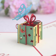 グリーティングカード メッセージカード 誕生日 バースデー 記念日 お祝い カード 立体 飛び出す プレゼント 蝶 3D