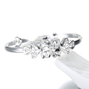 ブレスレット バングル アクセサリー レディース ファッション小物 シルバー 花 フラワー 調節可能 大人 上品 おしゃれ お出掛け 記念日 誕生日 プレゼント ギフト 贈り物