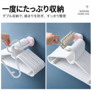 ハンガー収納フック ラック 粘着式 ランドリー収納 洗面所 脱衣所 洗濯機横 隙間 省スペース 整理整頓 シンプル おしゃれ ホワイト ピンク ブルー
