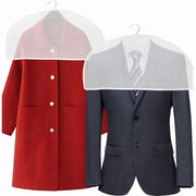 衣類カバー 洋服カバー 5枚セット 日用雑貨 収納用品 ショートタイプ ホコリよけカバー 衣服 洋服 スーツ ドレス コート ショルダーカバー 肩掛け 吊り下げ衣類 防汚 防塵 吊るし収納 クローゼット