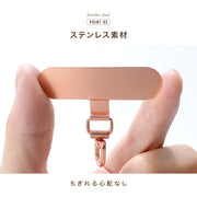 スマホストラップ スマホホルダー 2点セット ステンレスホルダー ハンドストラップ リストストラップ 挟む 手首掛け ロープ 丸紐 落下 紛失 防止 カラバリ豊富 スマートフォン 携帯 スマホアクセサリー