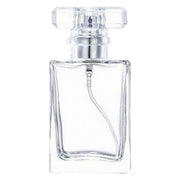 アトマイザー スプレーボトル 50ml 香水 詰め替え容器 ガラス製 キャップ付 レフィルボトル クリア 透明 ブラック マット スクエア 四角 小分けボトル