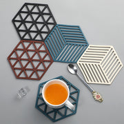 コースター 六角形 単品 キッチン用品 洗える 撥水 耐熱 シンプル おしゃれ かわいい 可愛い 便利 白 青 黒
