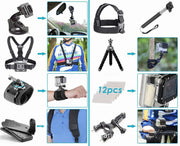 GoPro アクセサリー 50点セット ゴープロ Hero13 12 11 10 9 対応 マウント 自撮り棒 三脚 スポーツ 収納ケース付き