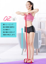 ローイングチューブ トレーニングチューブ ストレッチバンド エクササイズバンド フィットネス トレーニング ゴムバンド 筋力トレーニング 腹筋 背筋 鍛える