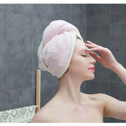 ヘアドライタオル タオルキャップ ドライキャップ ヘッドタオル 吸水 マイクロファイバー ふわふわ リバーシブル 無地 バイカラー シンプル お風呂 プール 温泉 バス用品