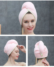 ヘアドライタオル タオルキャップ ドライキャップ ヘッドタオル 吸水 マイクロファイバー ふわふわ リバーシブル 無地 バイカラー シンプル お風呂 プール 温泉 バス用品